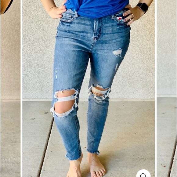 Judy Blue Priscilla Distressed Skinny Jeans 15 32 - Picture 10 of 11